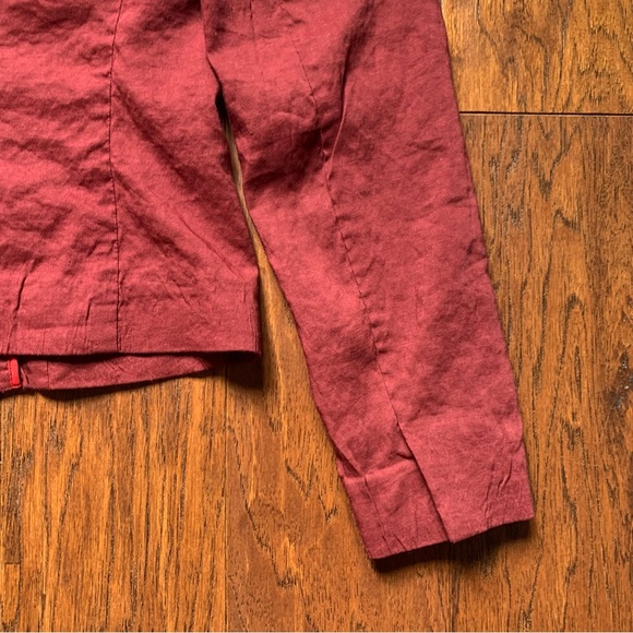 Theory Red Maroon Linen Blend Blazer - Size 6 - Picture 5 of 7